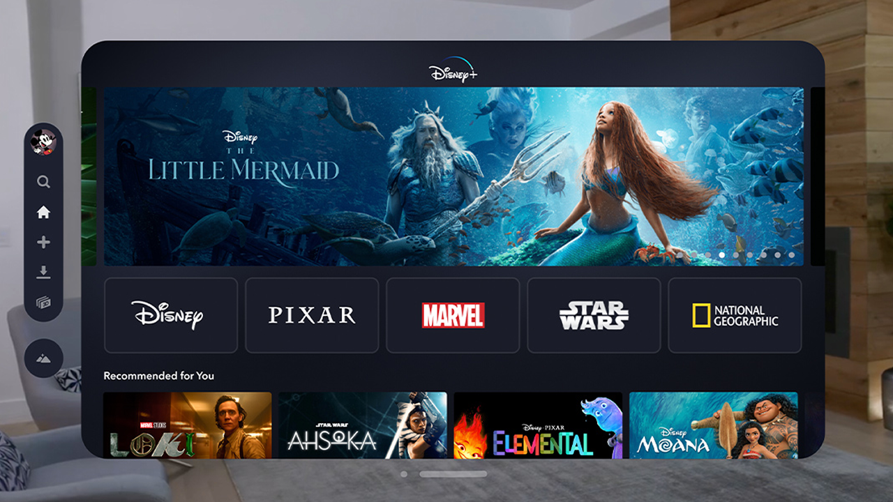 Disney+ on Vision Pro